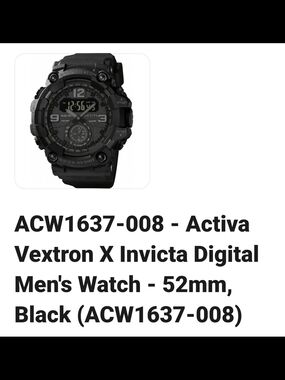 Invicta Black Digital Vextron X Activia Rugged Men's Watch
